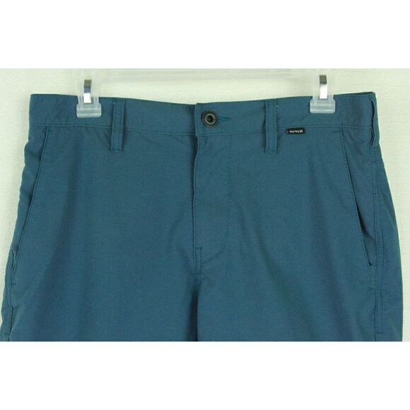Nike x Hurley Flat Front Shorts Blue Nylon Stretch Mens Size 30 - Picture 2 of 7